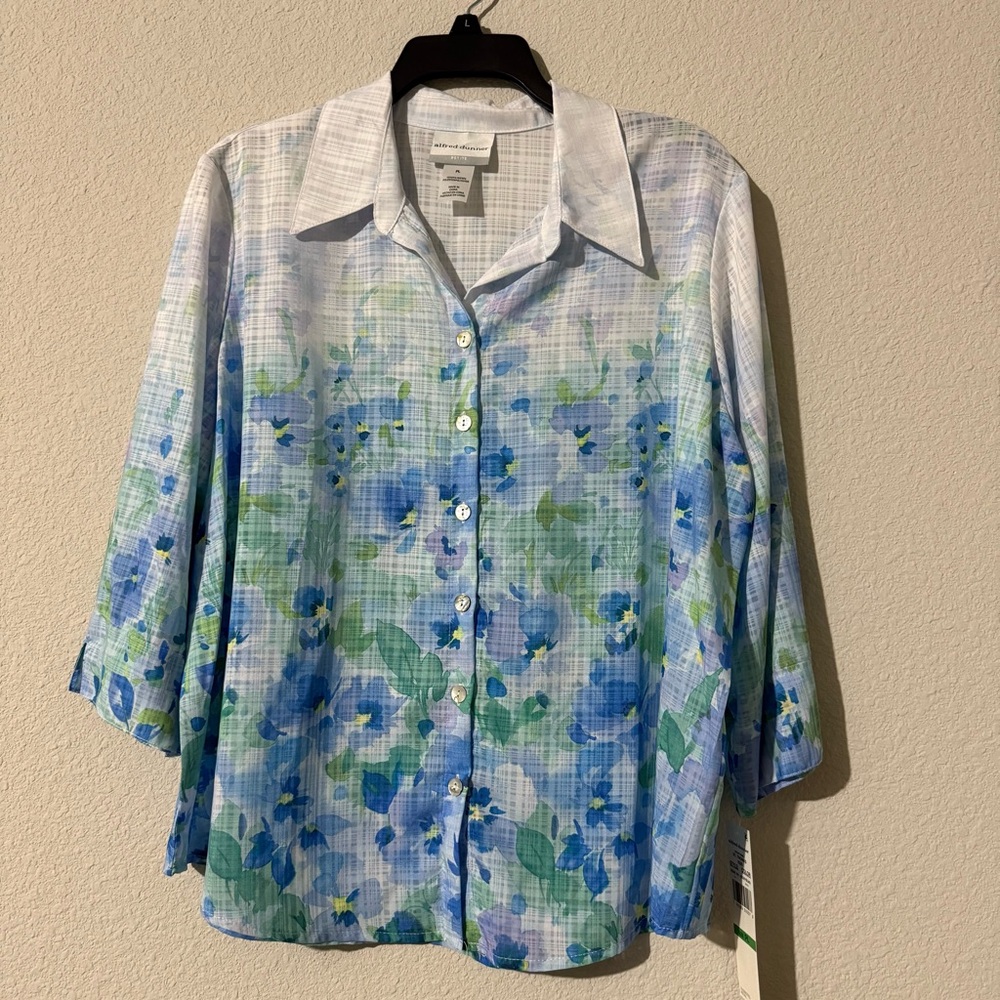 NWT Alfred Dunner Floral Button-Up Shirt